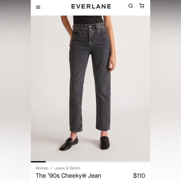 EVERLANE High Rise Cigarette Button Fly Women's Jeans Denim  -  Size:  28 - Picture 5 of 6